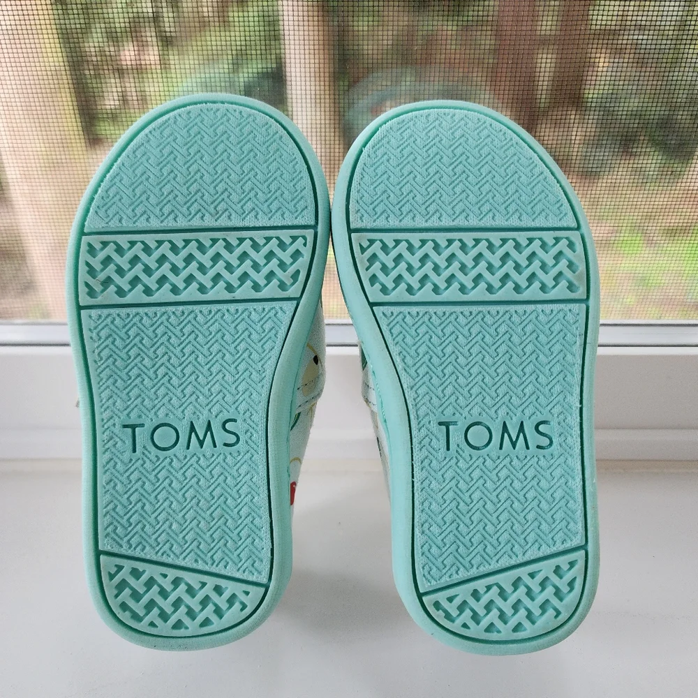 TOMs Kids Toddlers Christmas Lights Patterned Lined Slippers Size 5T